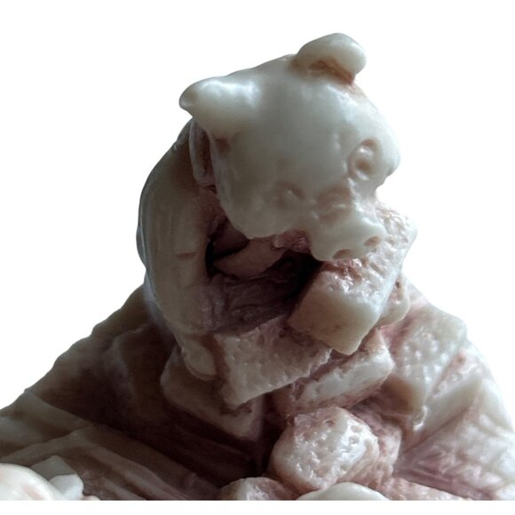 Vintage 1970s Three Little Pigs Marble Figurine Handcrafted Georgia USA Signed - Picture 5 of 7